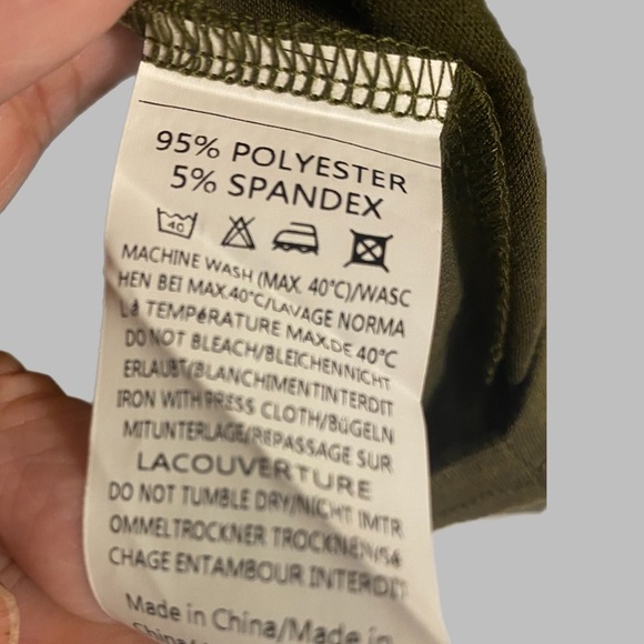 Boho Blouse Pleated Bodice Delicate Olive Crew Neck Lace long sleeves New w/ tag - Picture 5 of 11